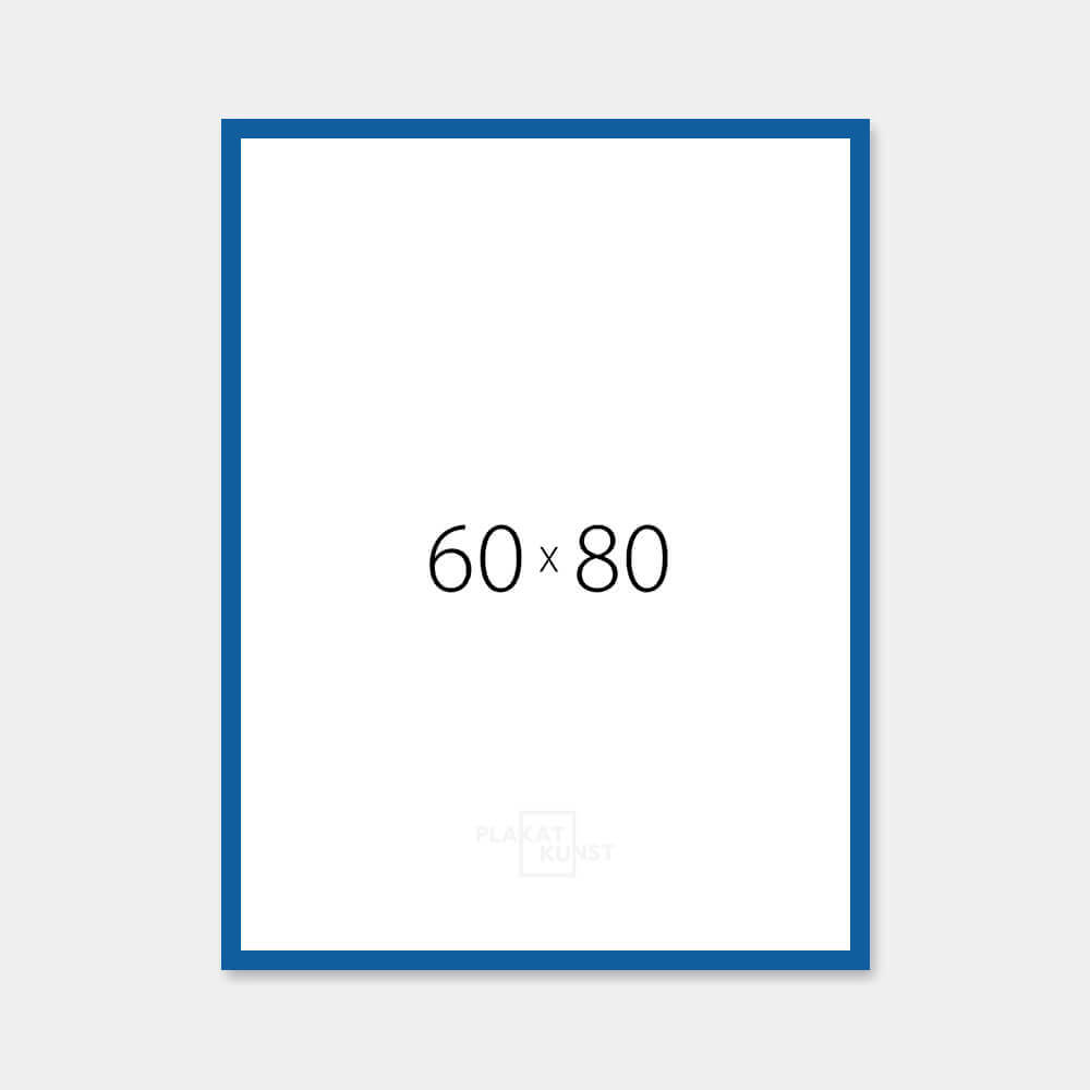 Blue matte wooden frame - Narrow (15 mm) - 60x80 cm