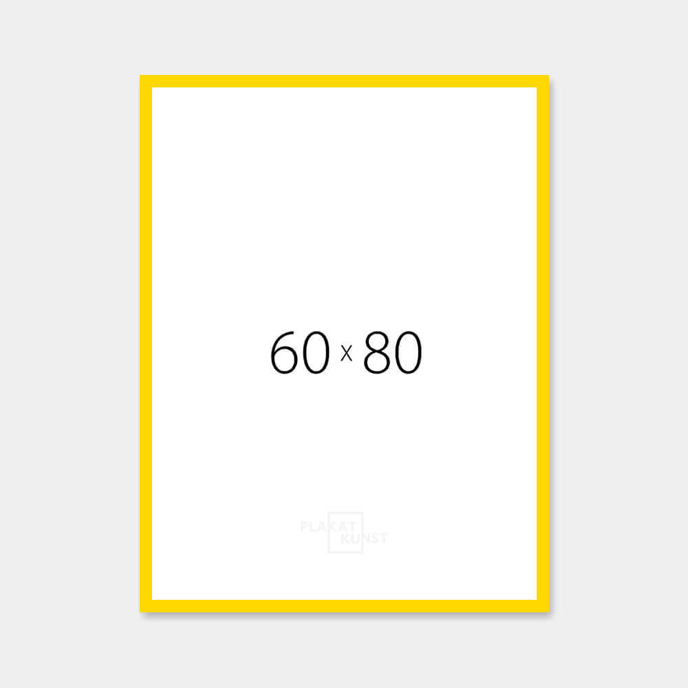 Yellow matte wooden frame - Narrow (15 mm) - 60x80 cm