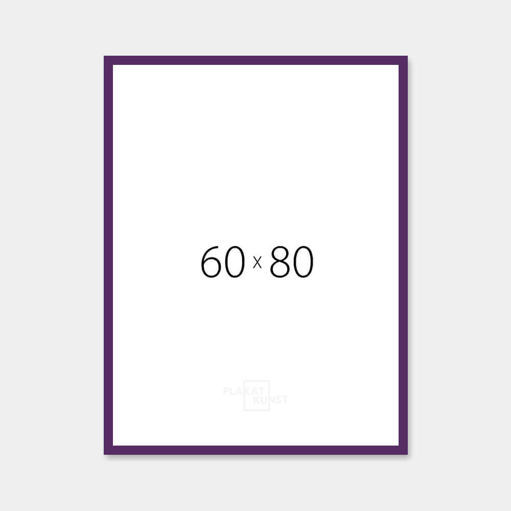 Purple matte wooden frame - Narrow (15 mm) - 60×80 cm