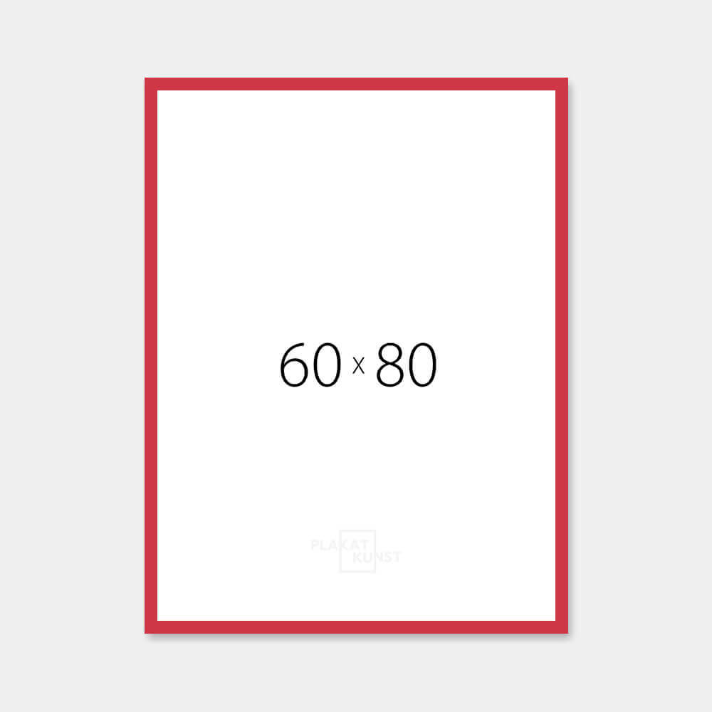 Dark red matte wooden frame - Narrow (15 mm) - 60x80 cm