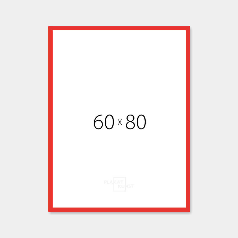 Red matte wooden frame - Narrow (15 mm) - 60x80 cm