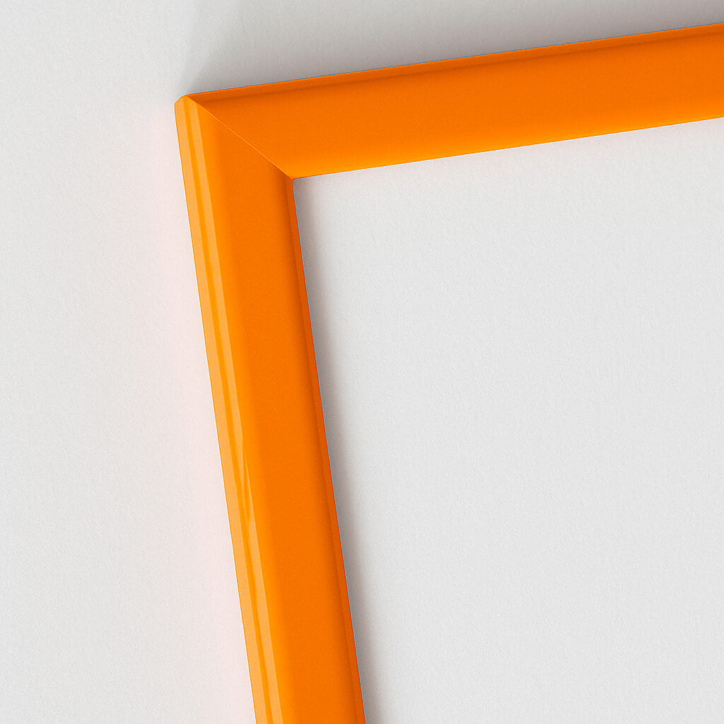 50x60 glossy orange wooden picture frame | PlakatKunst.com