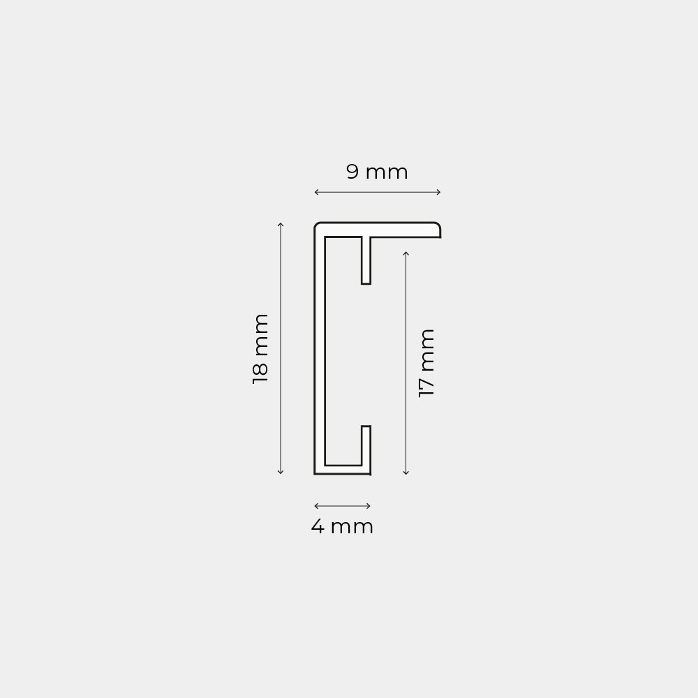 Golden aluminum frame - Narrow (9 mm) - 60×60 cm