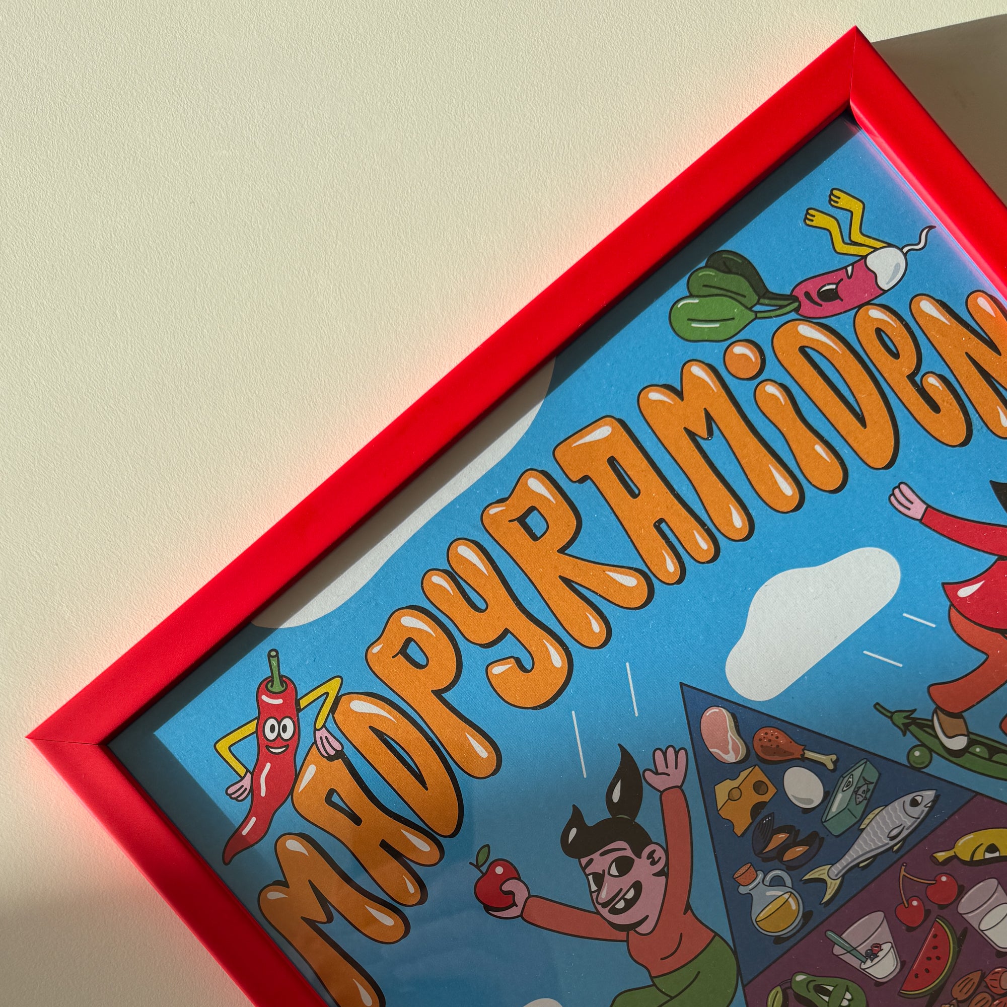 Red matte wooden frame - Narrow (15 mm)