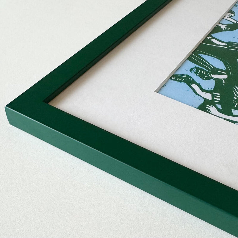 Dark green matte wooden frame – Narrow (15 mm) – 40×50 cm