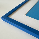 Blue matte wooden frame - Narrow (15 mm) - 60×60 cm
