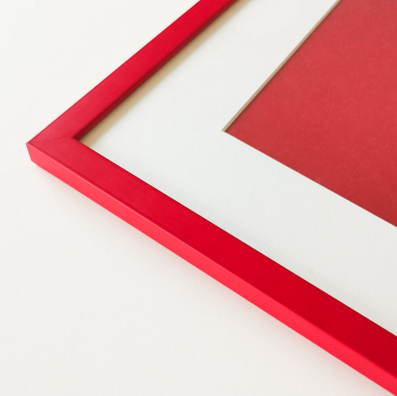Red matte wooden frame – Narrow (15 mm) – A3 (30×42 cm)