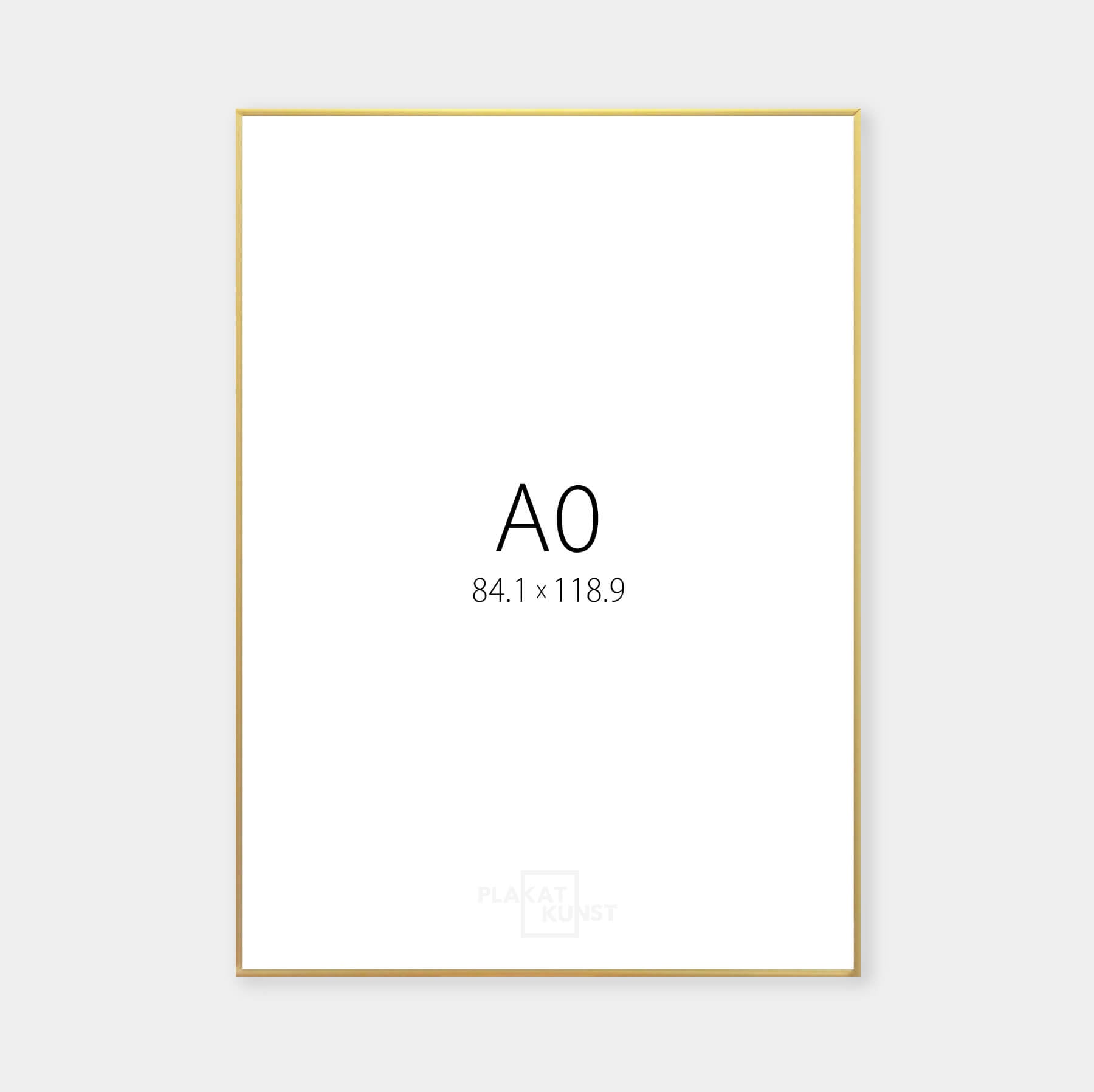 A0 golden aluminum frame - Narrow (9 mm) - 84.1x118.9 cm