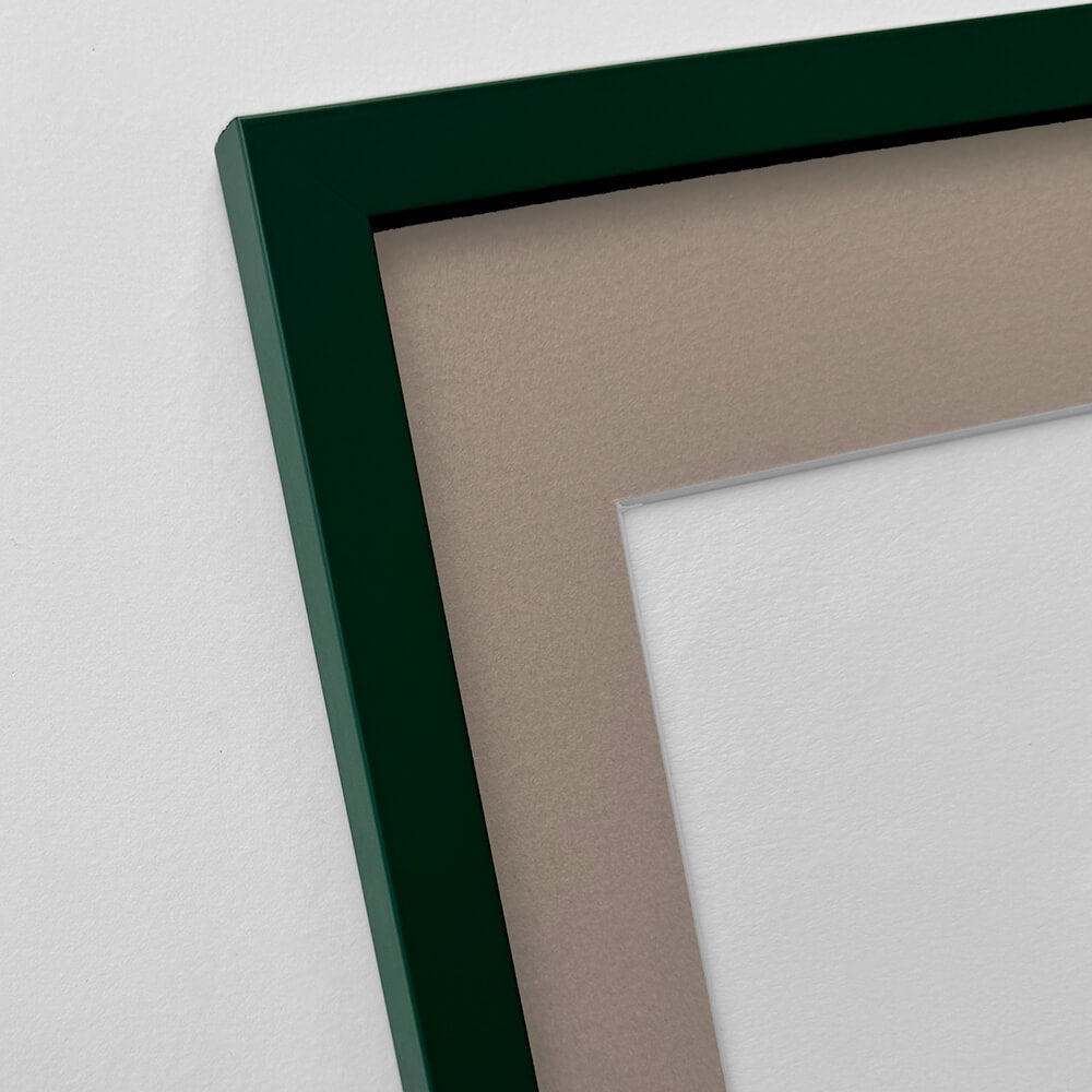 Dark green matte wooden frame - Narrow (15 mm) - 28x35 cm