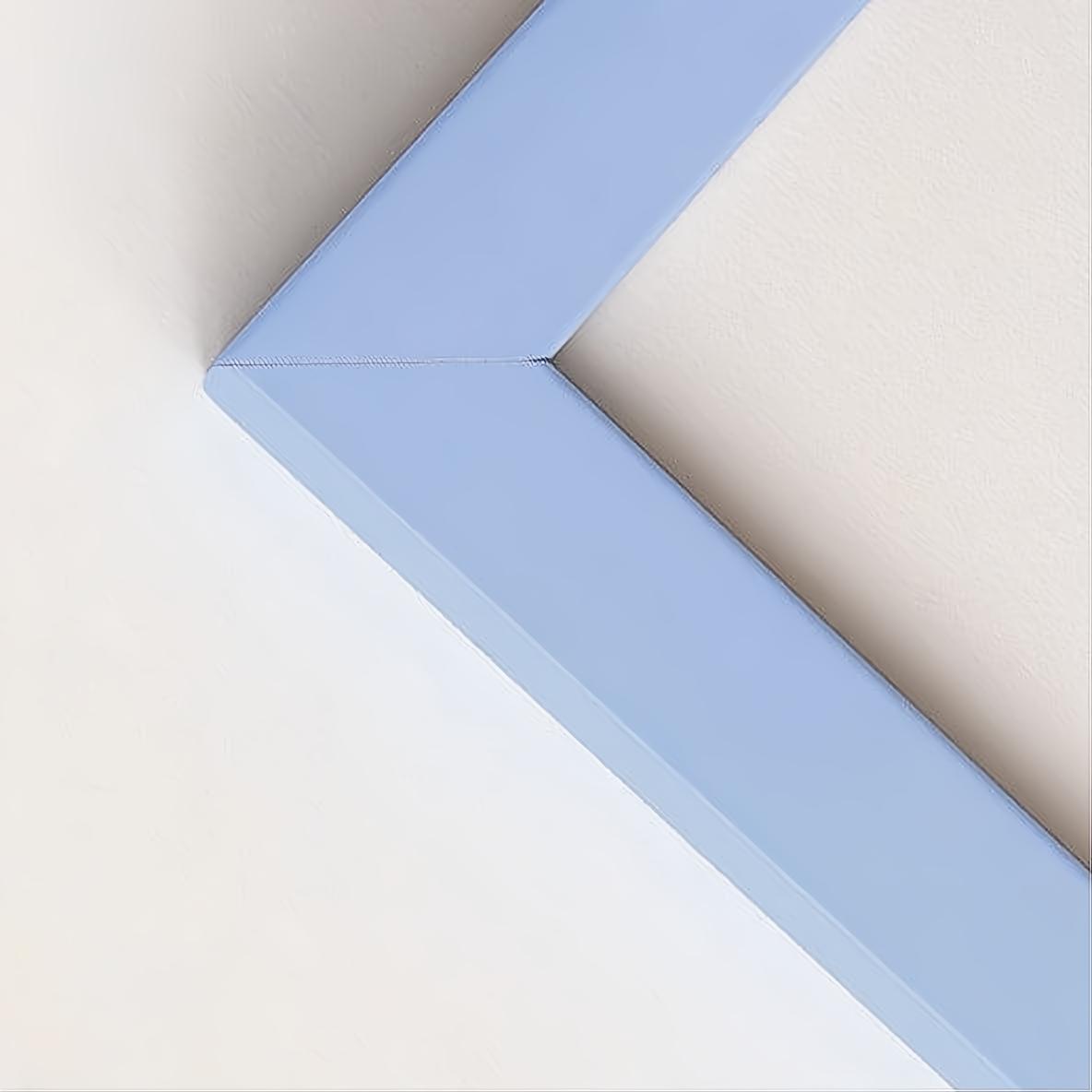 Light blue matte wooden frame - Narrow (15 mm) - Custom size