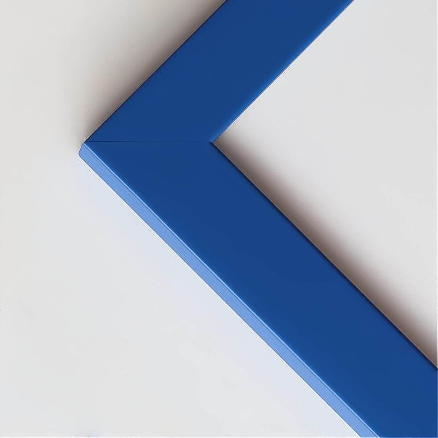 Blue matte wooden frame - Narrow (15 mm) - Custom size