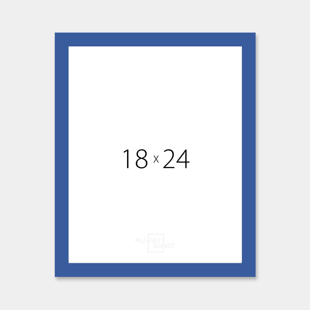 Blue matte wooden frame - Narrow (15 mm) - 18x24 cm