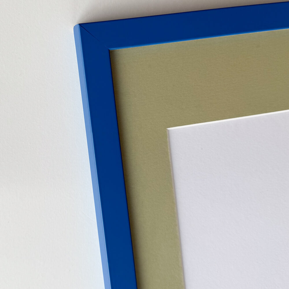Blue matte wooden frame - Narrow (15 mm) - 60×60 cm