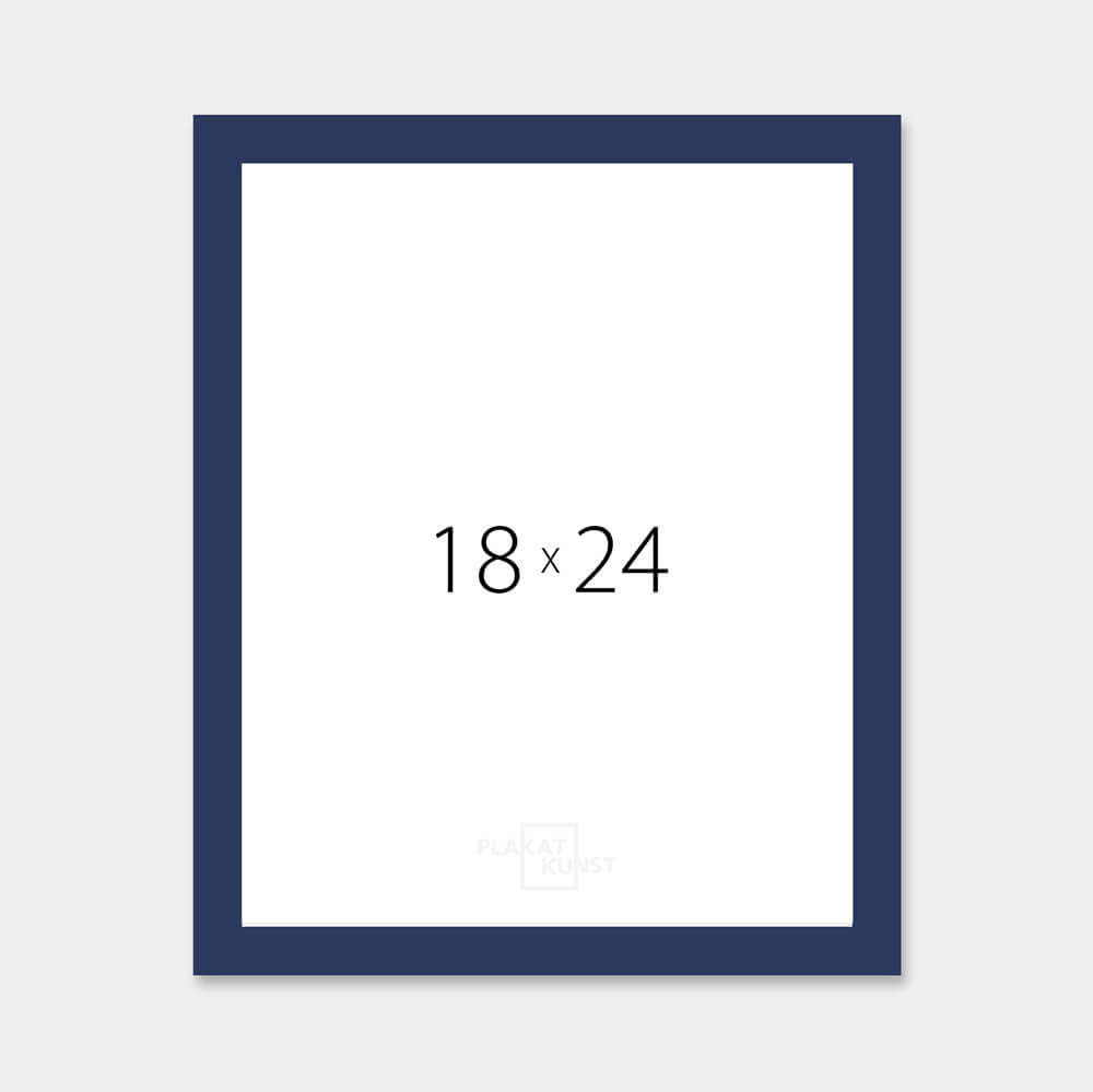 Dark blue matte wooden frame - Narrow (15 mm) - 18x24 cm