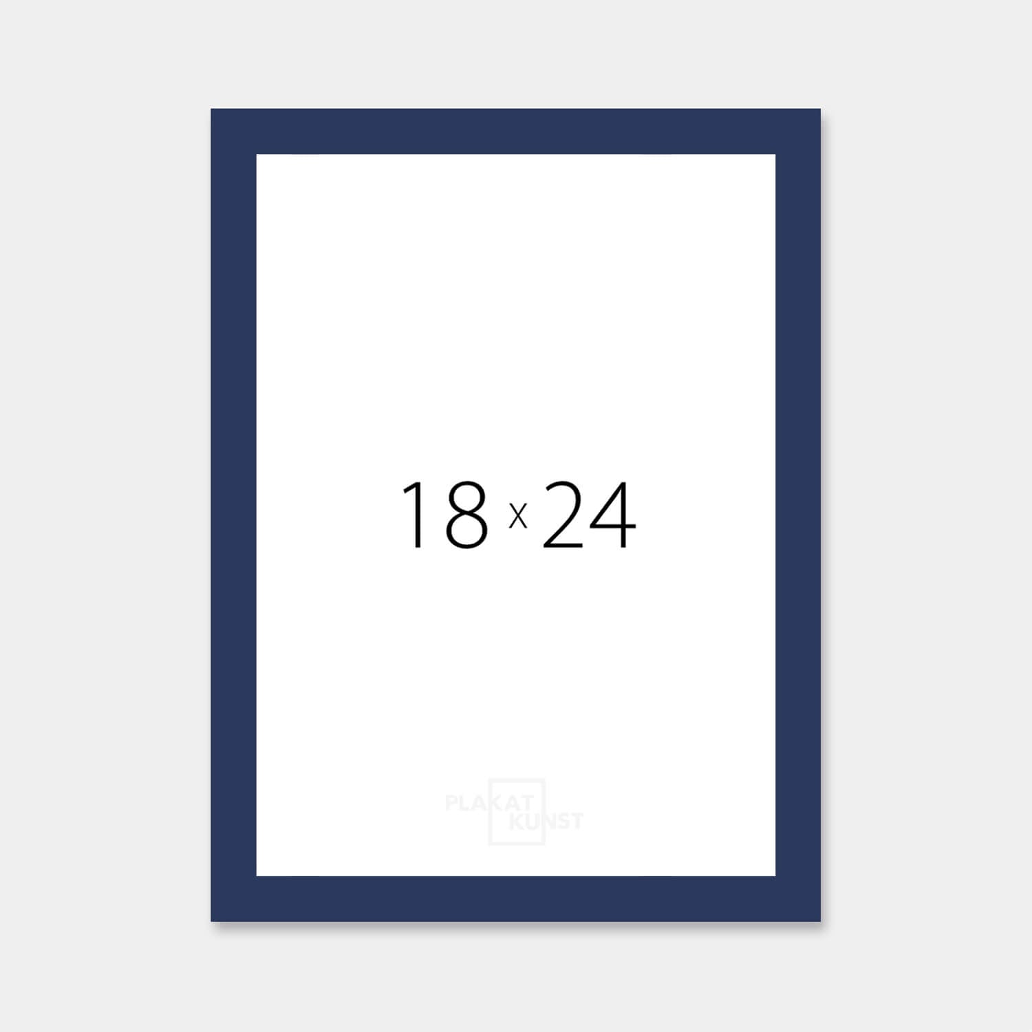 Dark blue matte wooden frame - Narrow (15 mm) - 18x24 cm