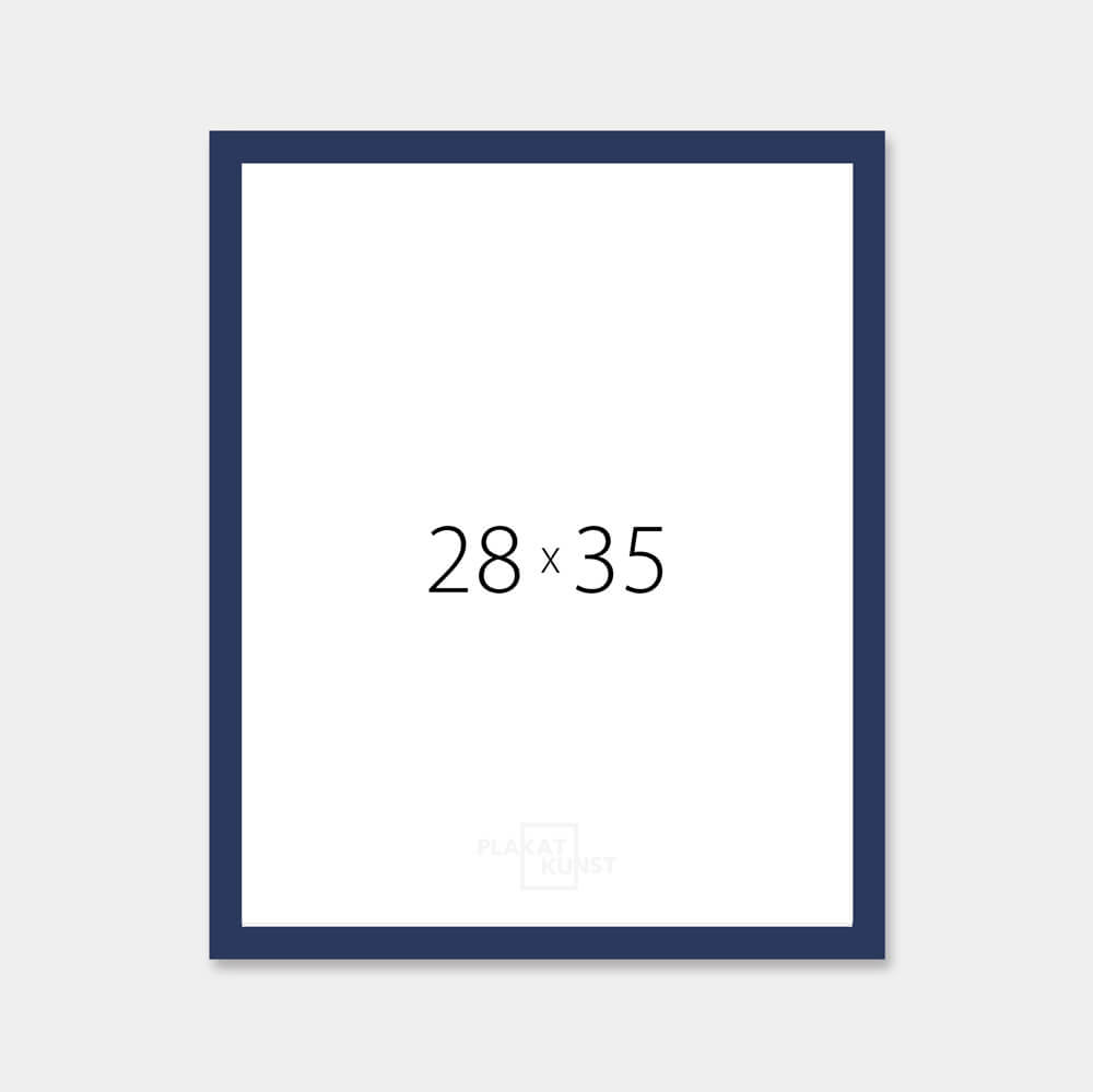 Dark blue matte wooden frame - Narrow (15 mm) - 28x35 cm