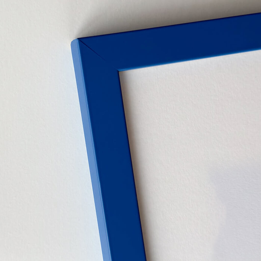 Blue matte wooden frame - Narrow (15 mm) - 60×60 cm