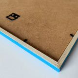 Blue glossy wooden frame - Narrow (14 mm) - 30×40 cm