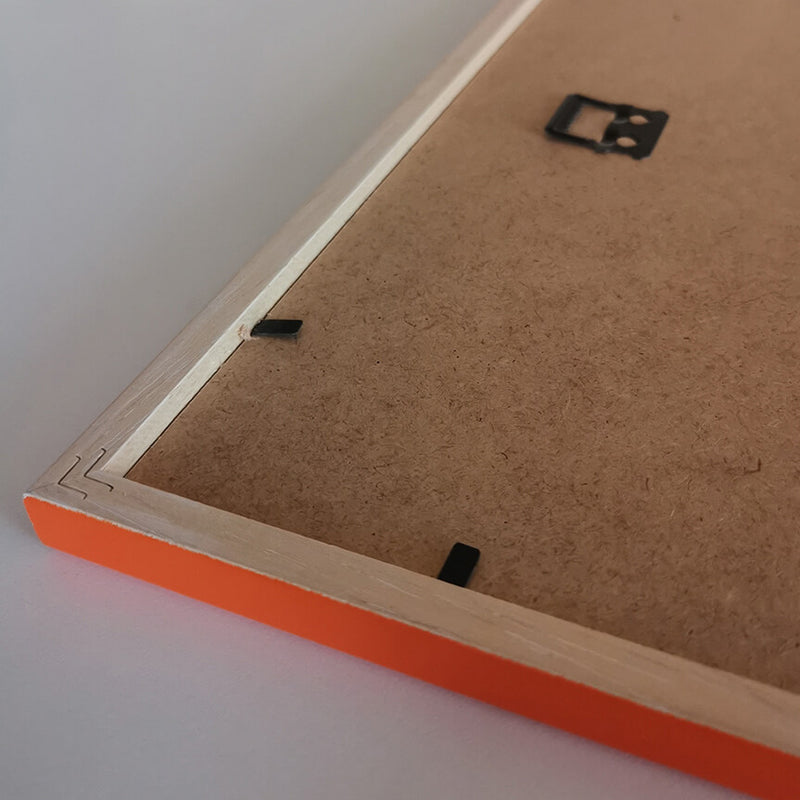 Orange glossy wooden frame – Narrow (14 mm) – 40×50 cm