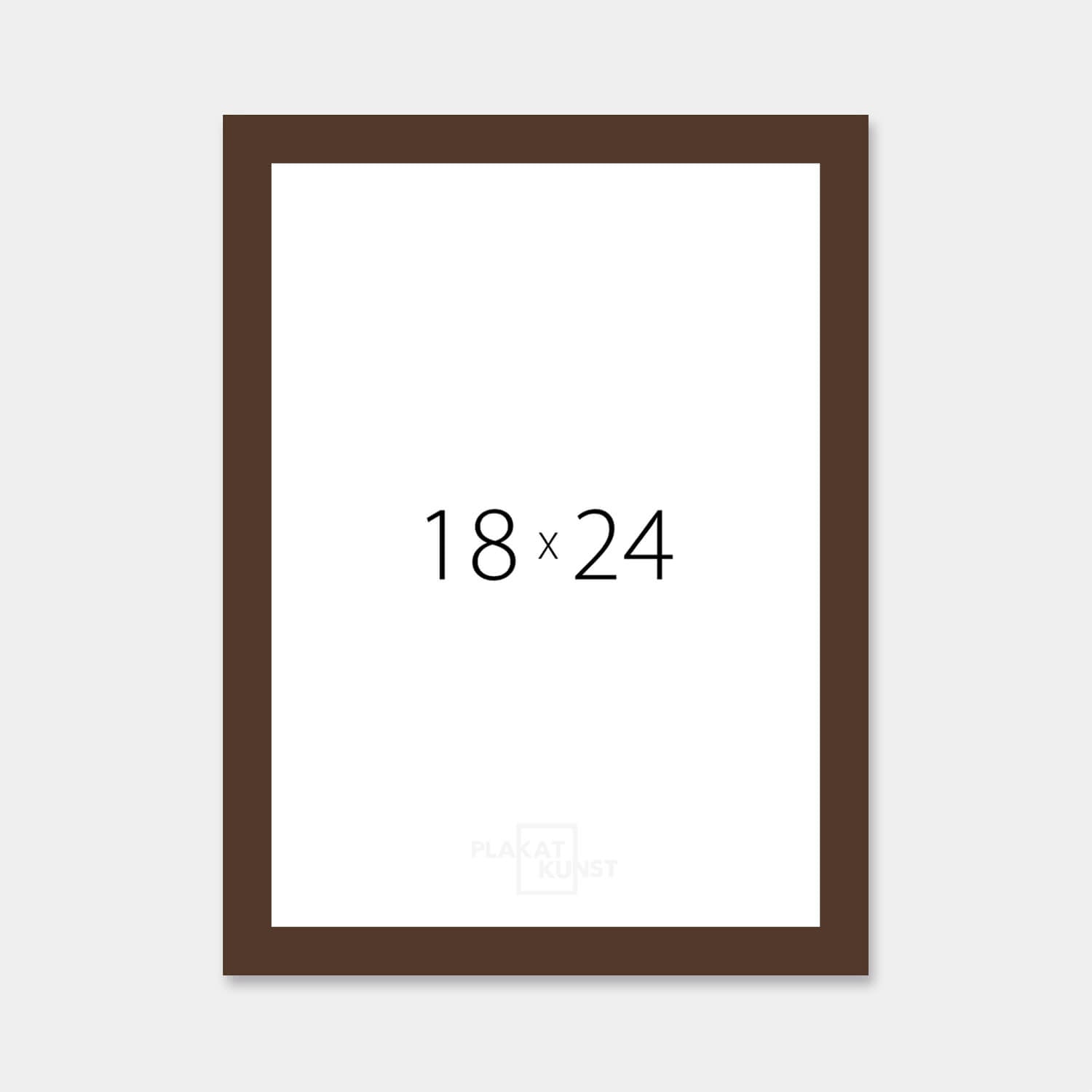 Brown matte wooden frame – Narrow (15 mm) – 18x24 cm