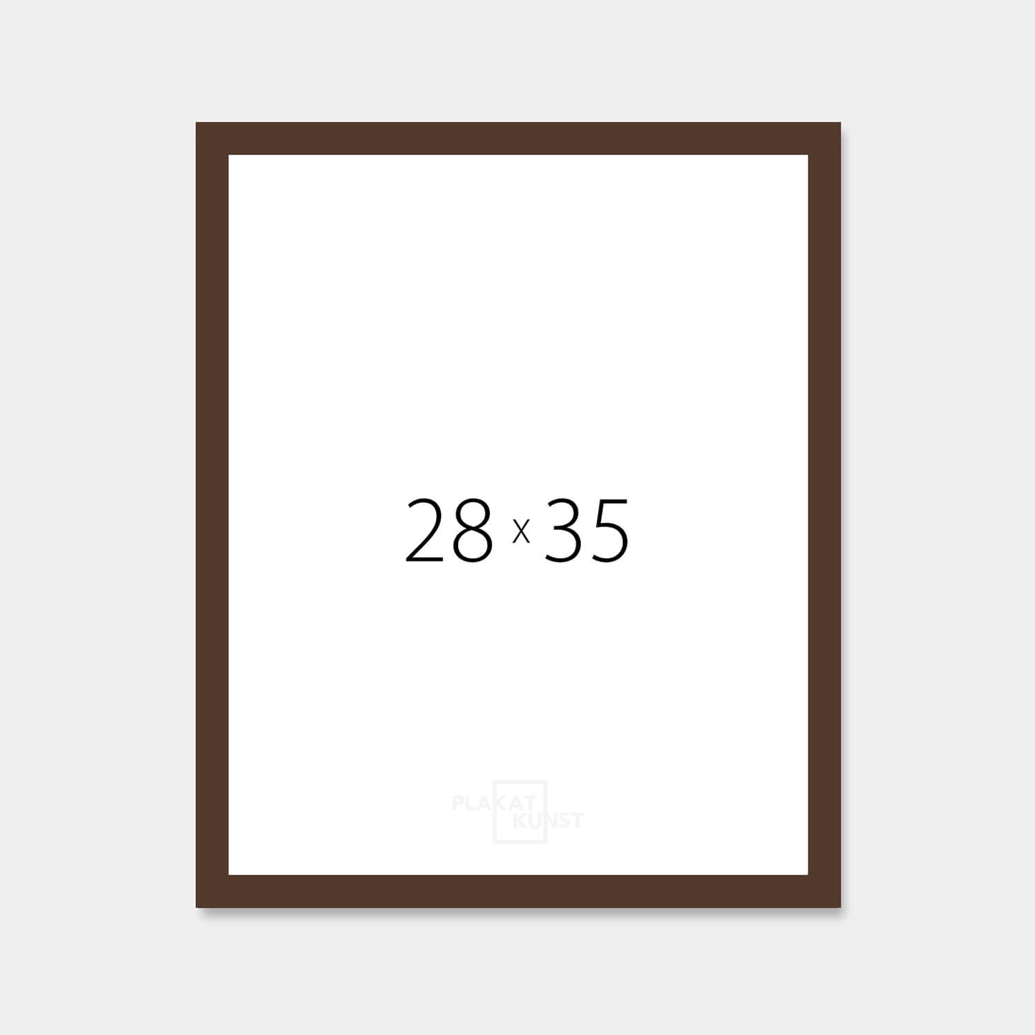 Brown matte wooden frame - Narrow (15 mm) - 28x35 cm