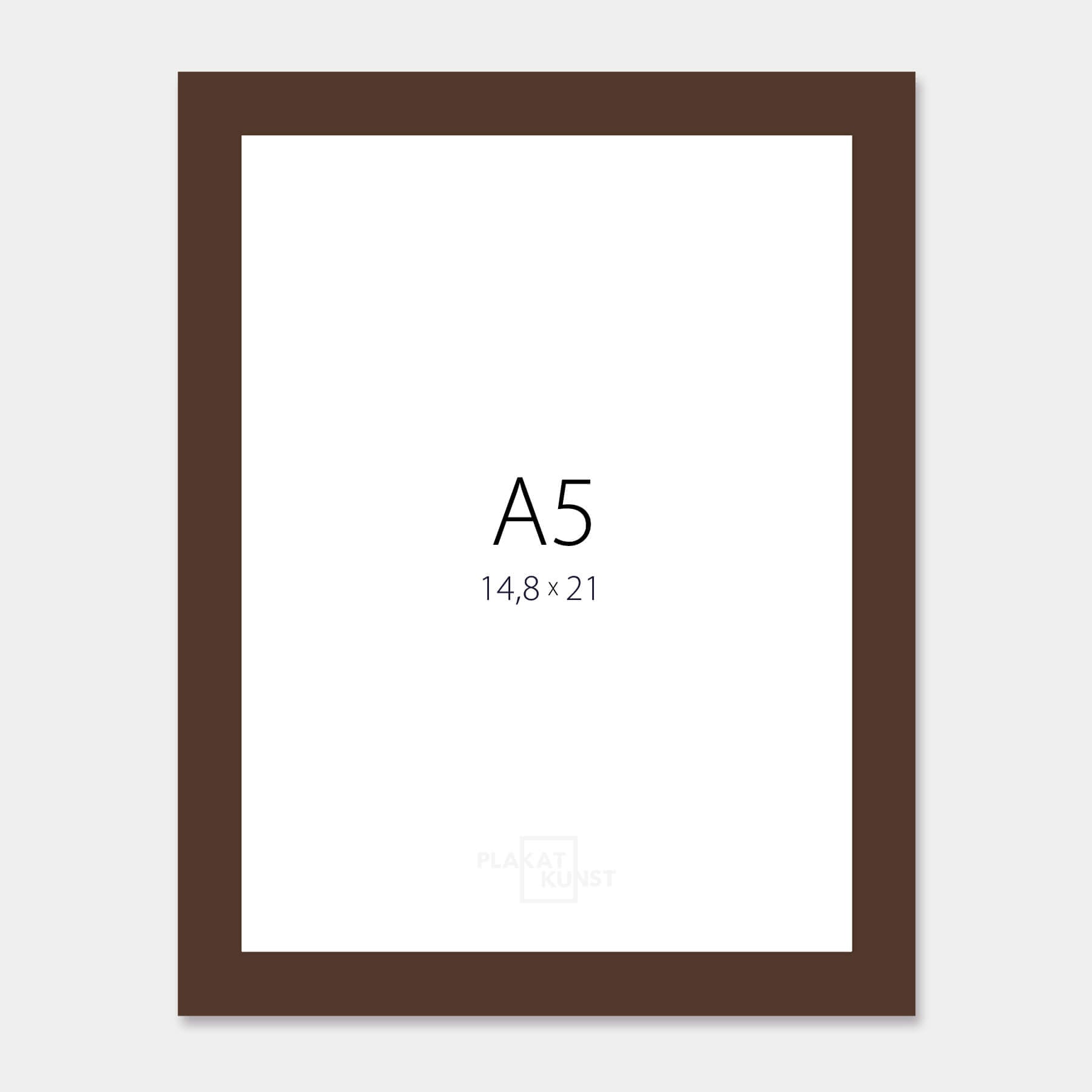 Brown matte wooden frame – Narrow (15 mm) – A5 (15x21 cm)