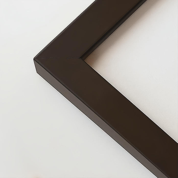 Brown matte wooden frame - Narrow (15 mm) - Custom size