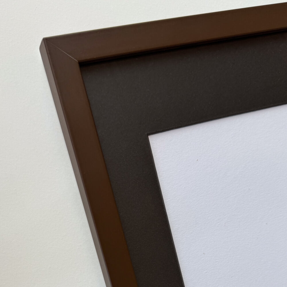 Brown matte wooden frame - Narrow (15 mm) - 60×60 cm