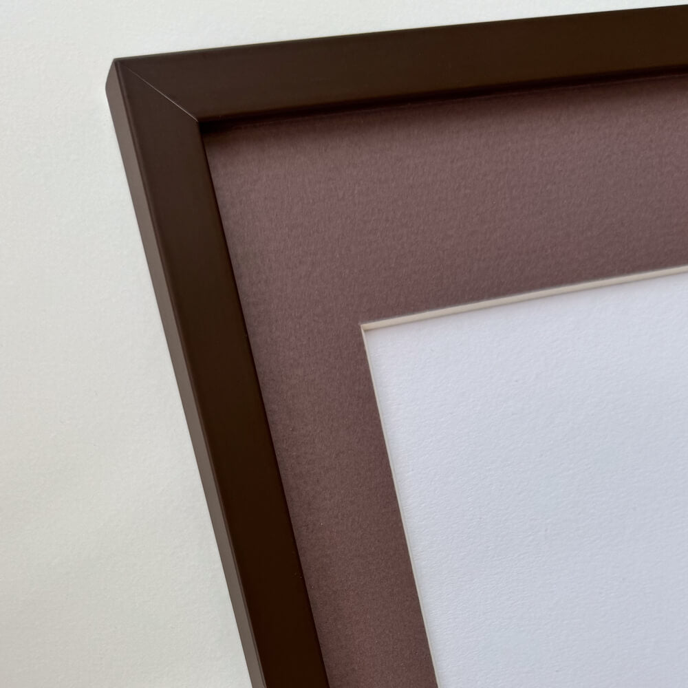 Brown matte wooden frame - Narrow (15 mm) - 60×60 cm