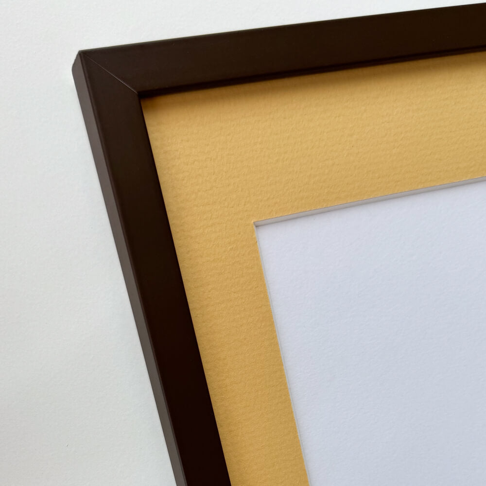 Brown matte wooden frame - Narrow (15 mm) - 50x60 cm