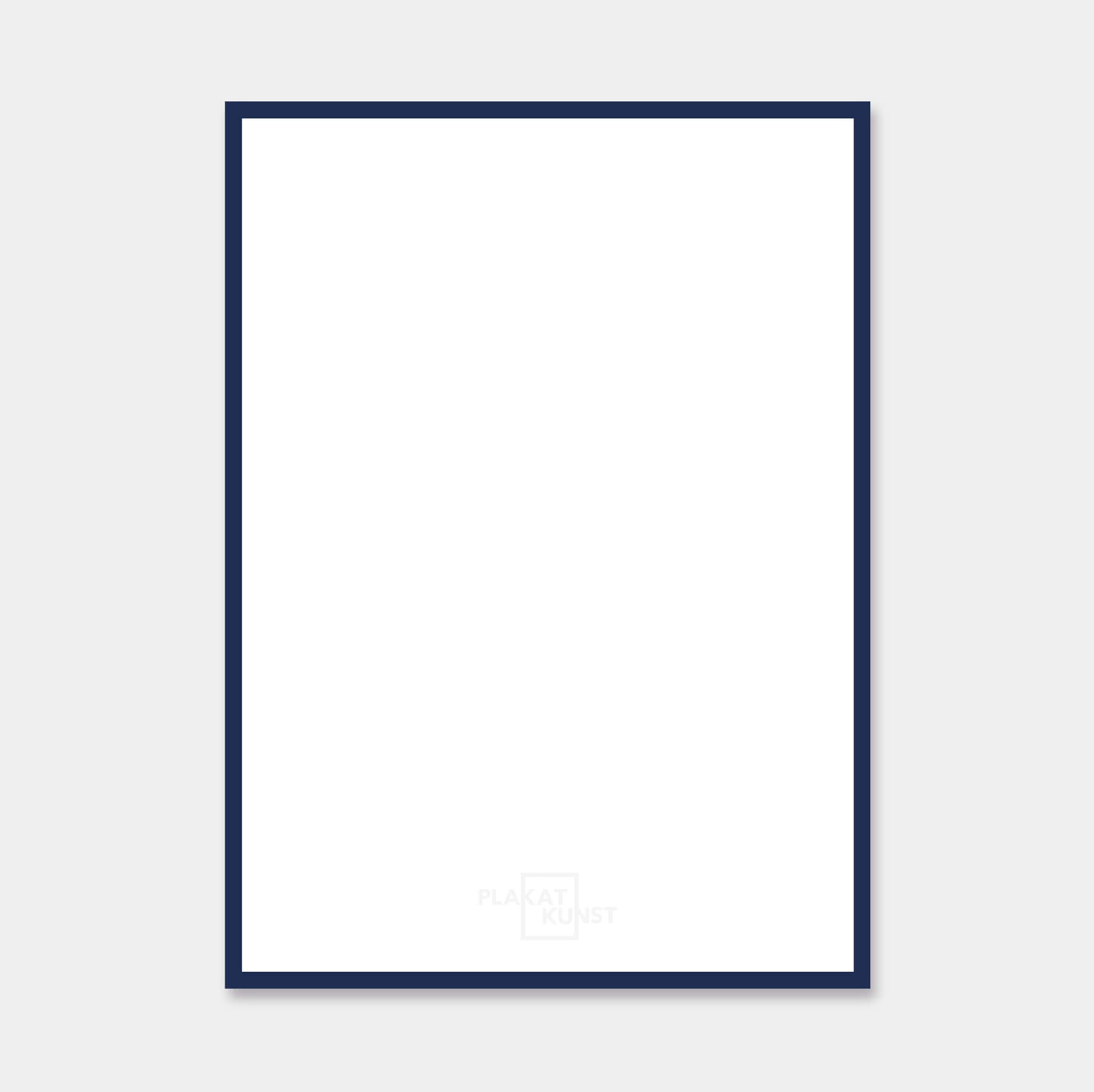 Dark blue glossy wooden frame - Narrow (14 mm) - Custom size