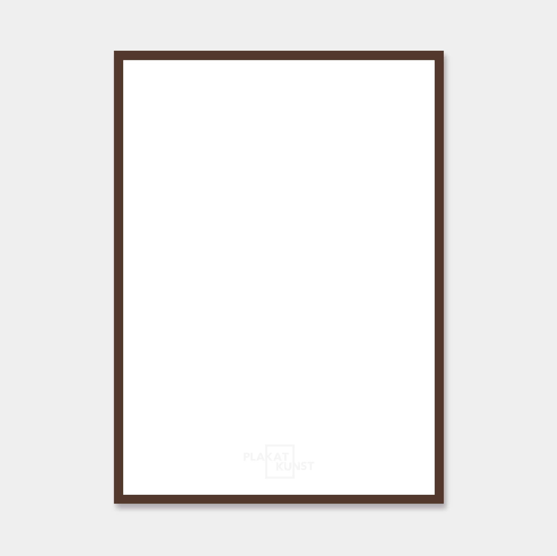 Brown matte wooden frame - Narrow (15 mm) - Custom size