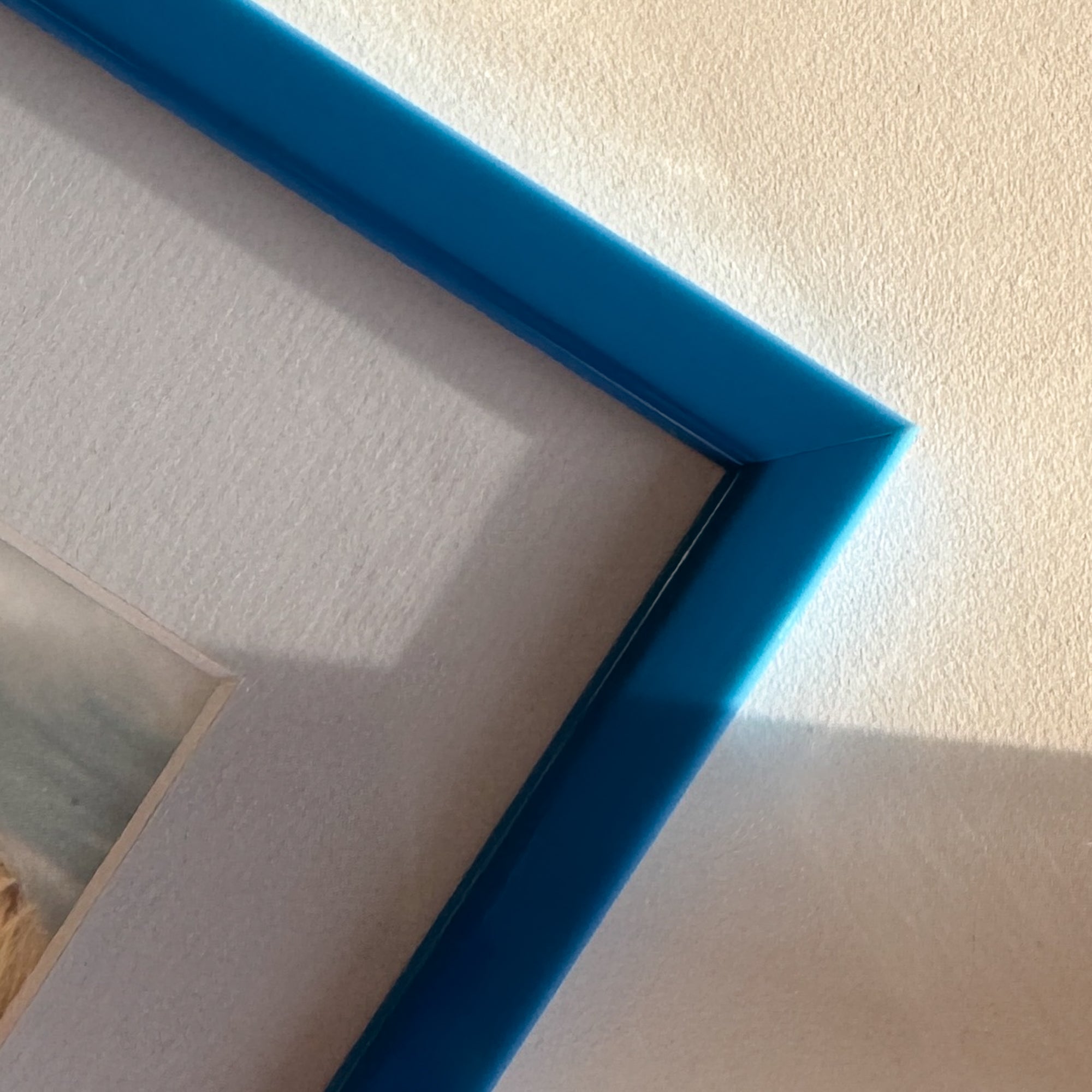 Blue glossy wooden frame - Narrow (13 mm) - 30×30 cm
