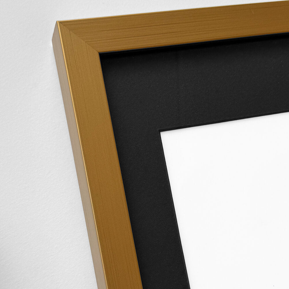Dark gold wooden frame - Wide (20 mm) - Custom size
