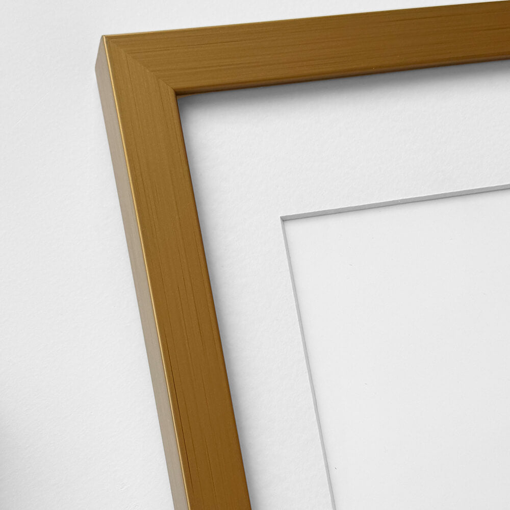 Dark gold wooden frame - Wide (20 mm) - 100x140 cm