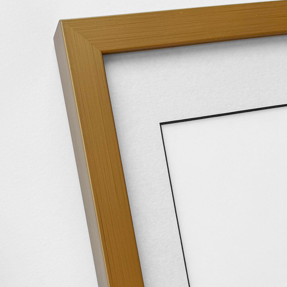 Dark gold wooden frame - Wide (20 mm) - 70x100 cm