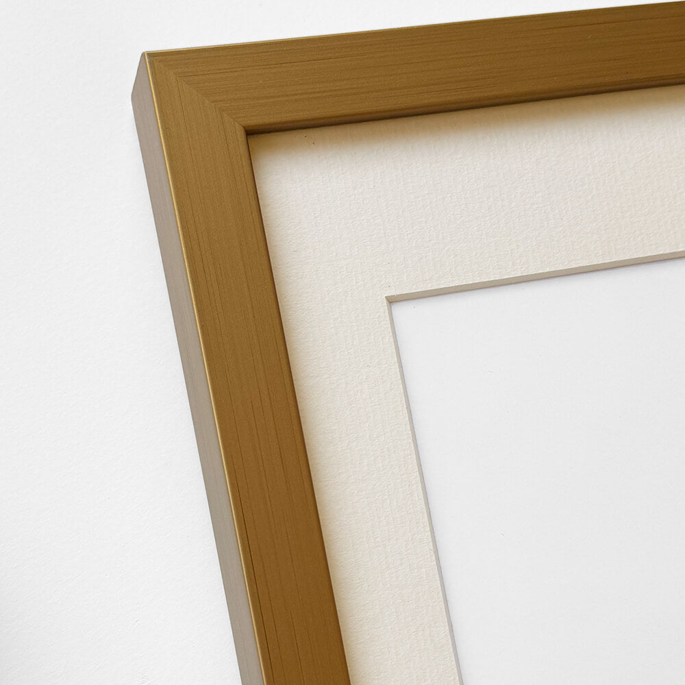 Dark gold wooden frame - Wide (20 mm) - 70x100 cm