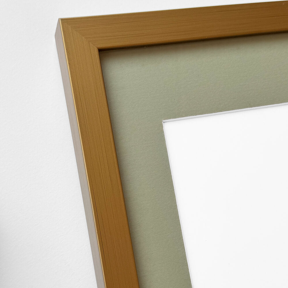 Dark gold A1 wooden frame – Wide (20 mm) – 59.4×84.1 cm