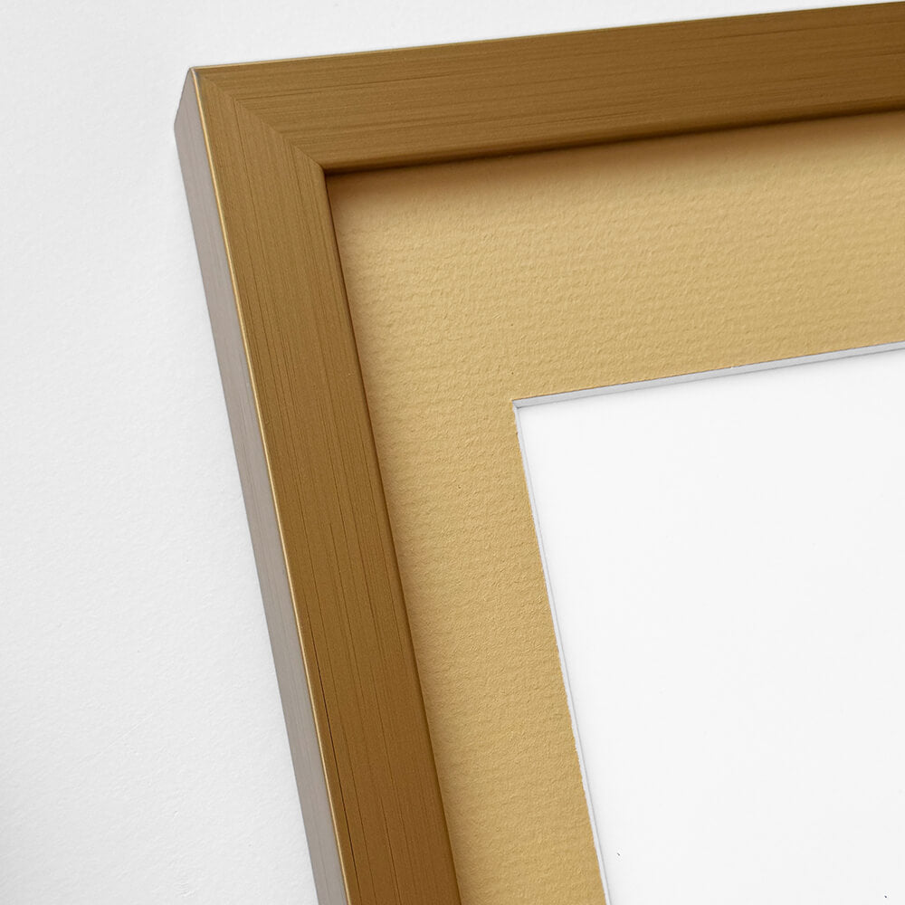 Dark gold wooden frame - Wide (20 mm) - Custom size