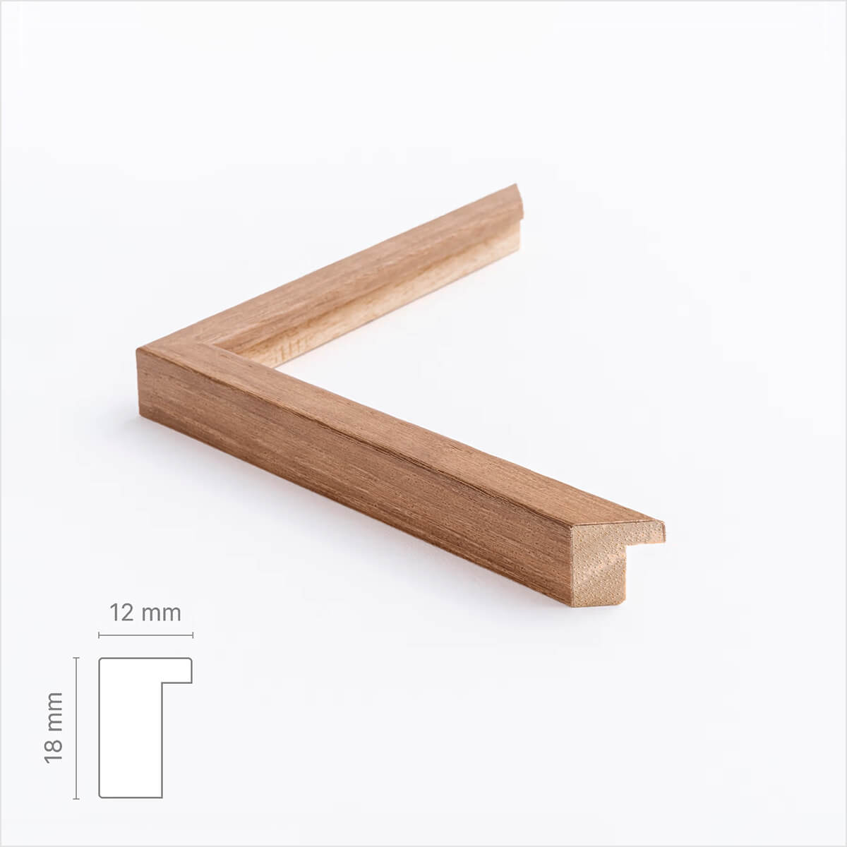 Wallnut wooden frame - Narrow (15 mm) - Custom size