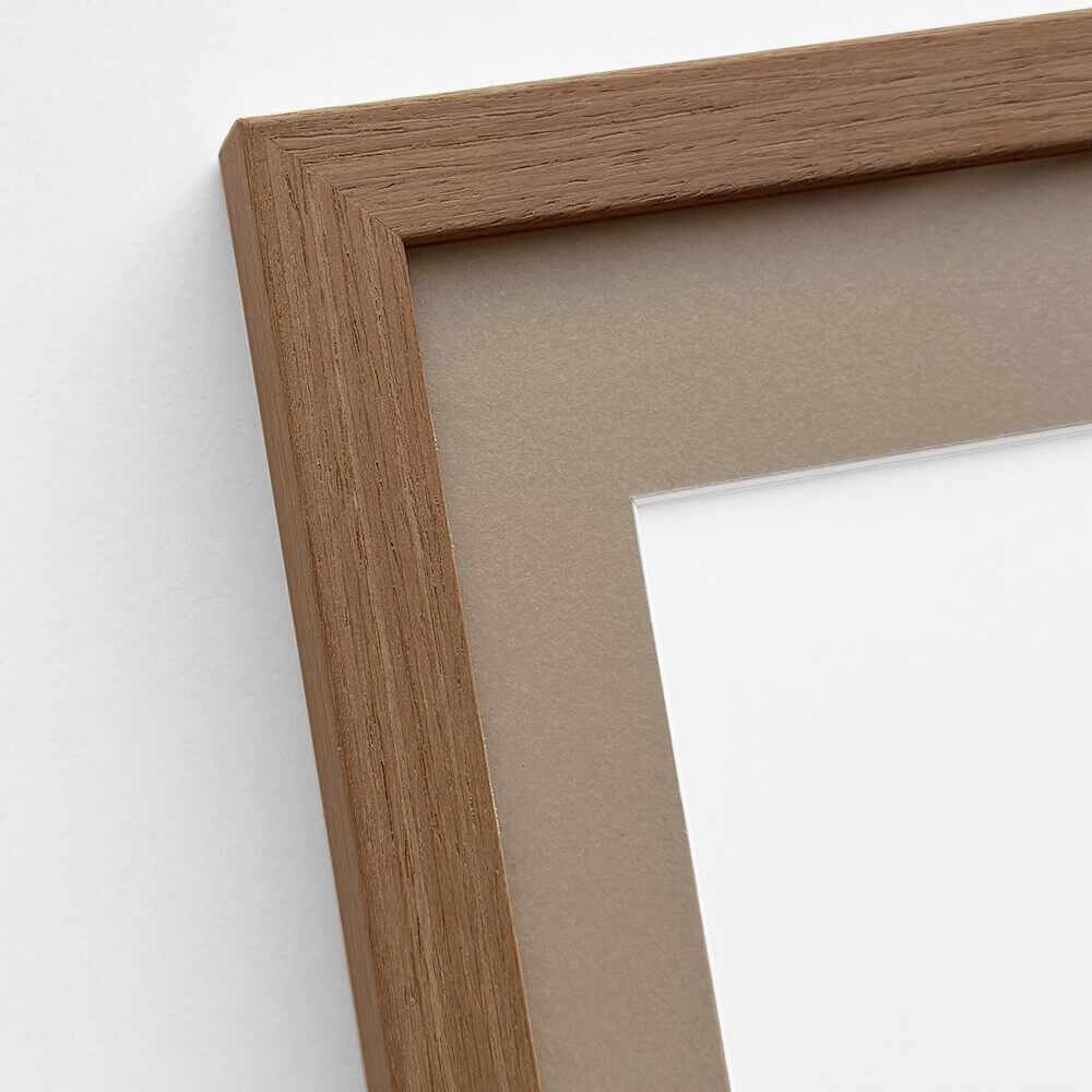 Dark oak wooden frame - Wide (20 mm) - 50x70 cm