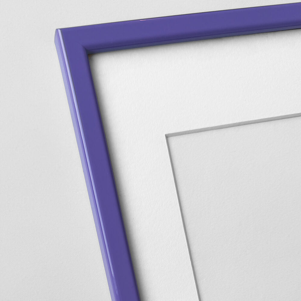 Purple glossy wooden frame - Narrow (13 mm) - 30×30 cm