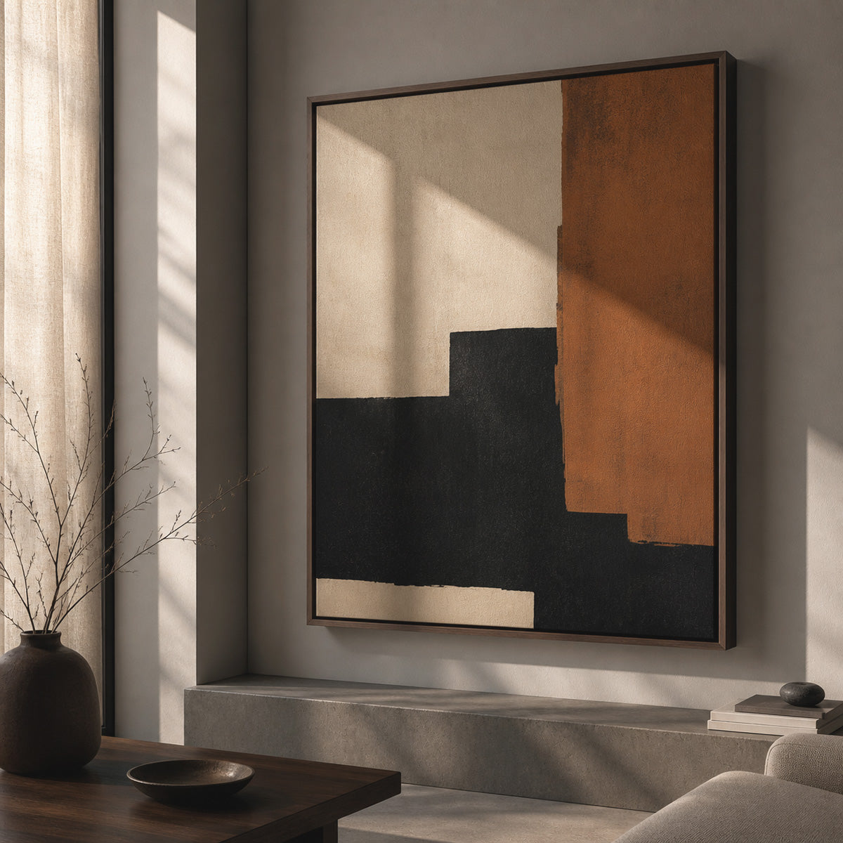 Floater frame in brown oak