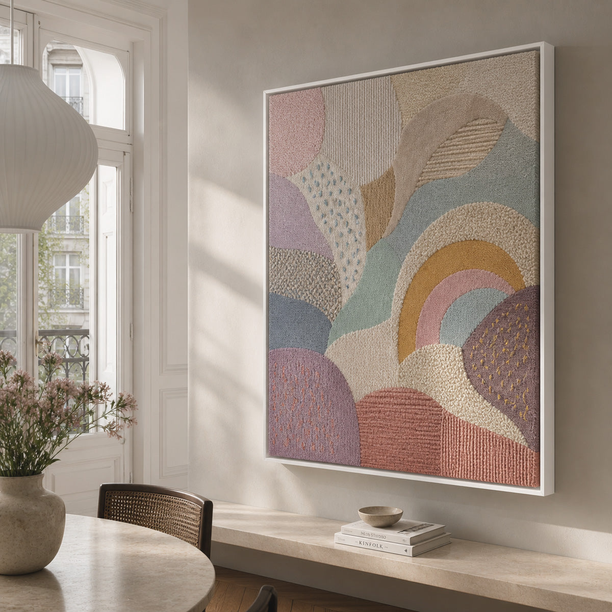 Floater frame in white wood