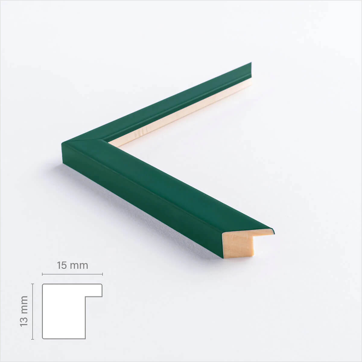 Dark green matte wooden frame - Narrow (15 mm) - 50x70 cm
