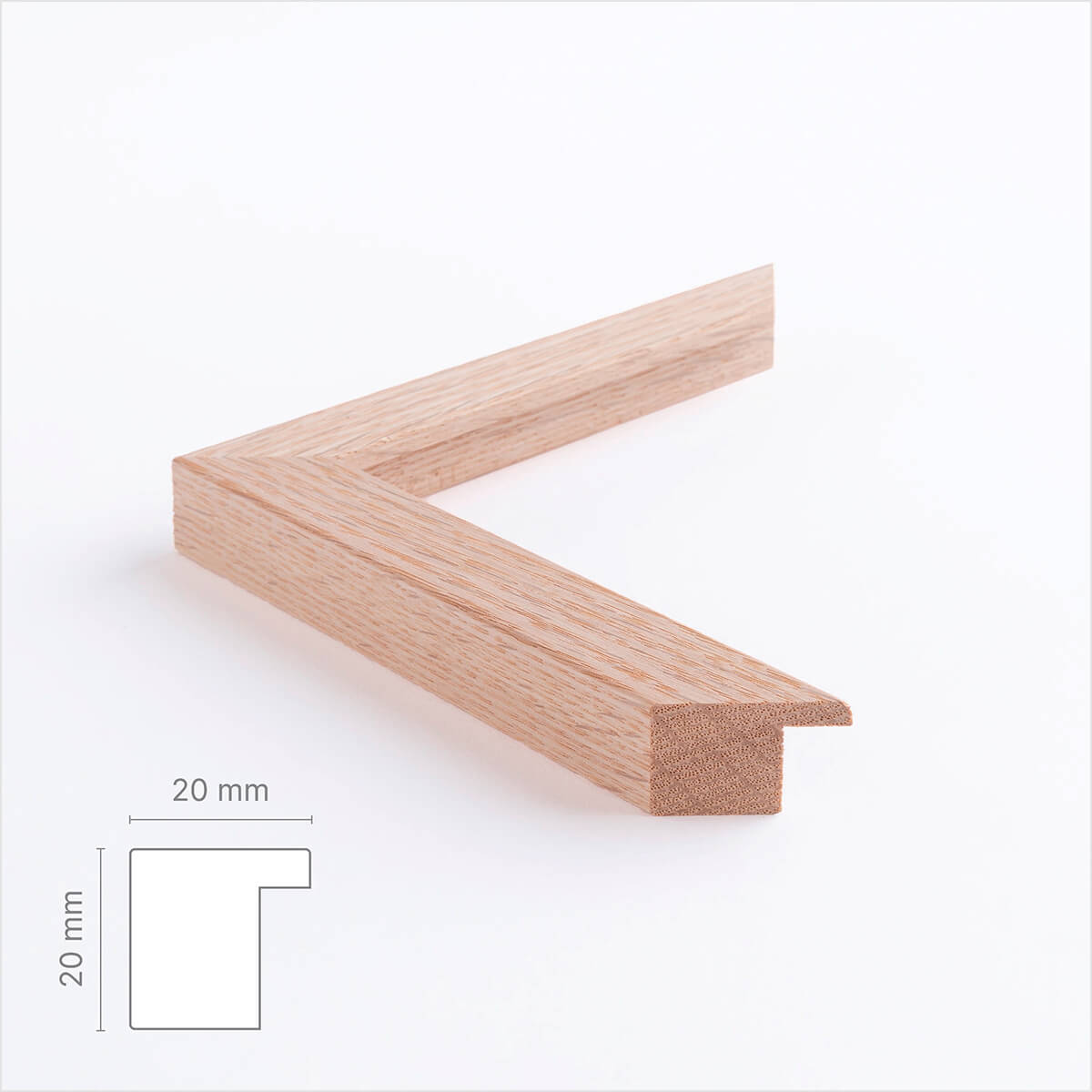 Custom size oak frame - Wide (20 mm)