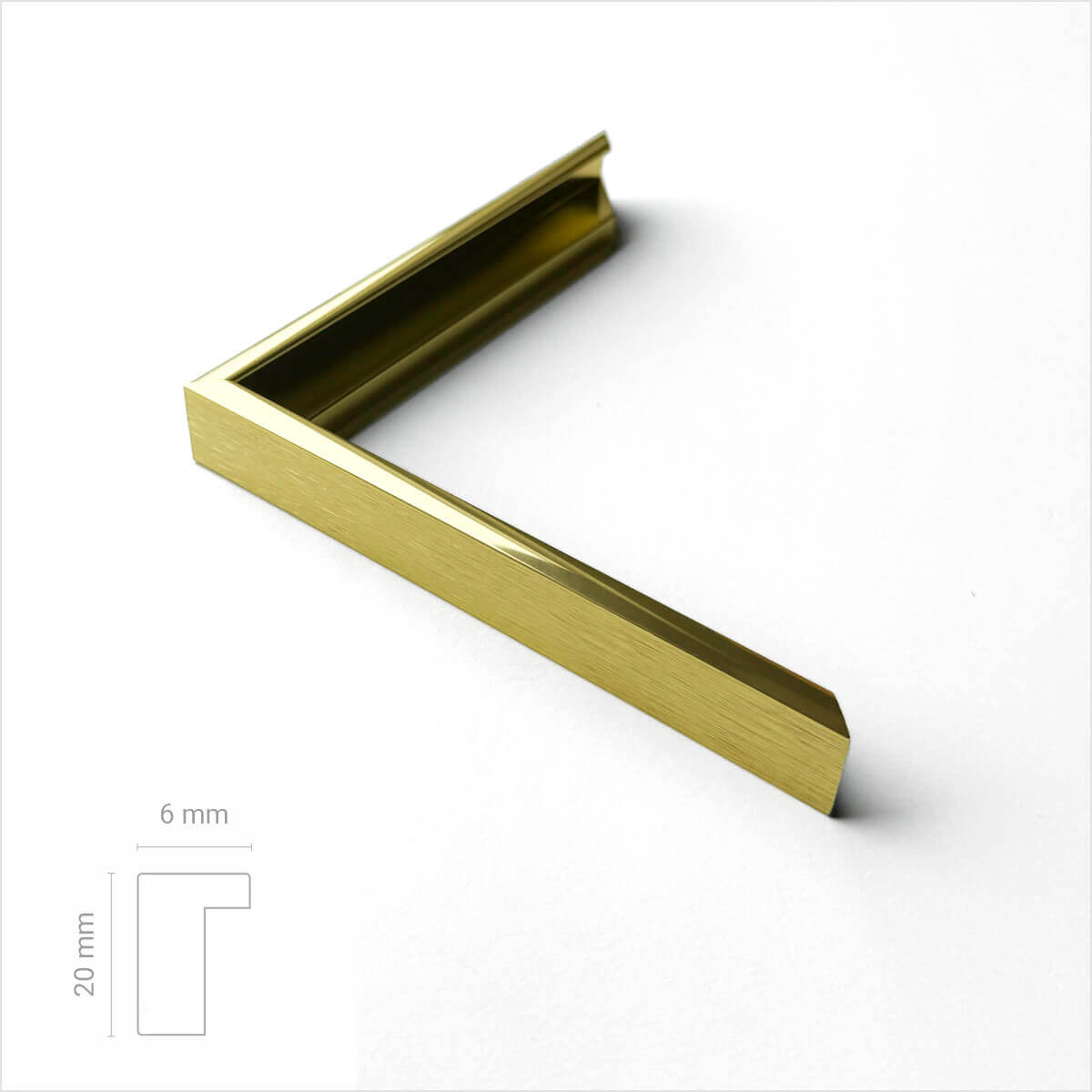Golden premium aluminum frame - Narrow (6 mm) - Custom size