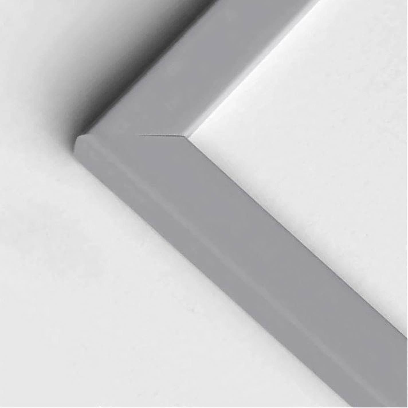 Grey matte wooden frame - Narrow (15 mm) - Custom size