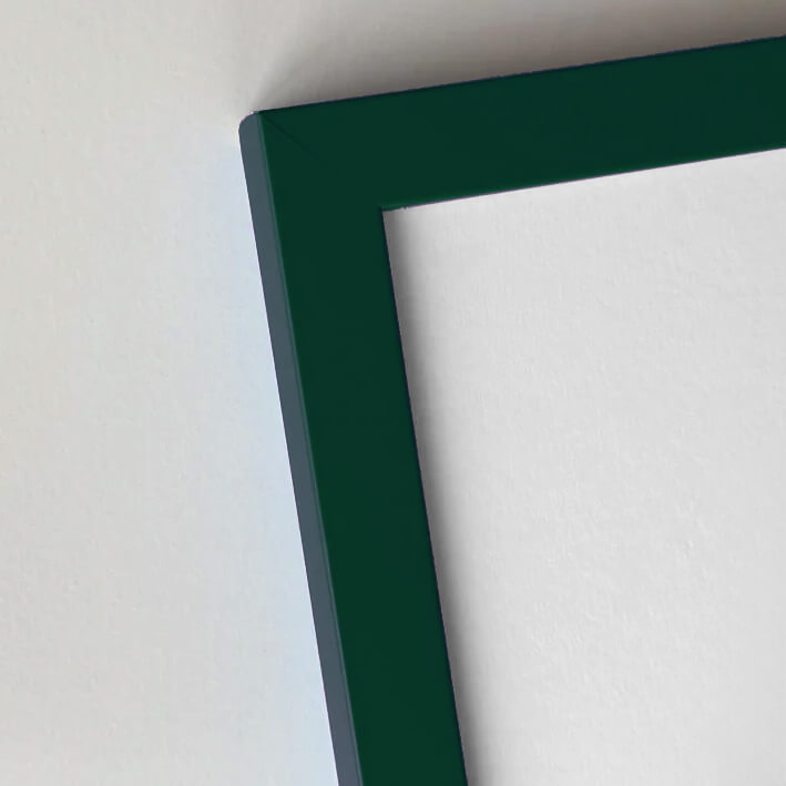 Dark green matte wooden frame - Narrow (15 mm) - 28x35 cm