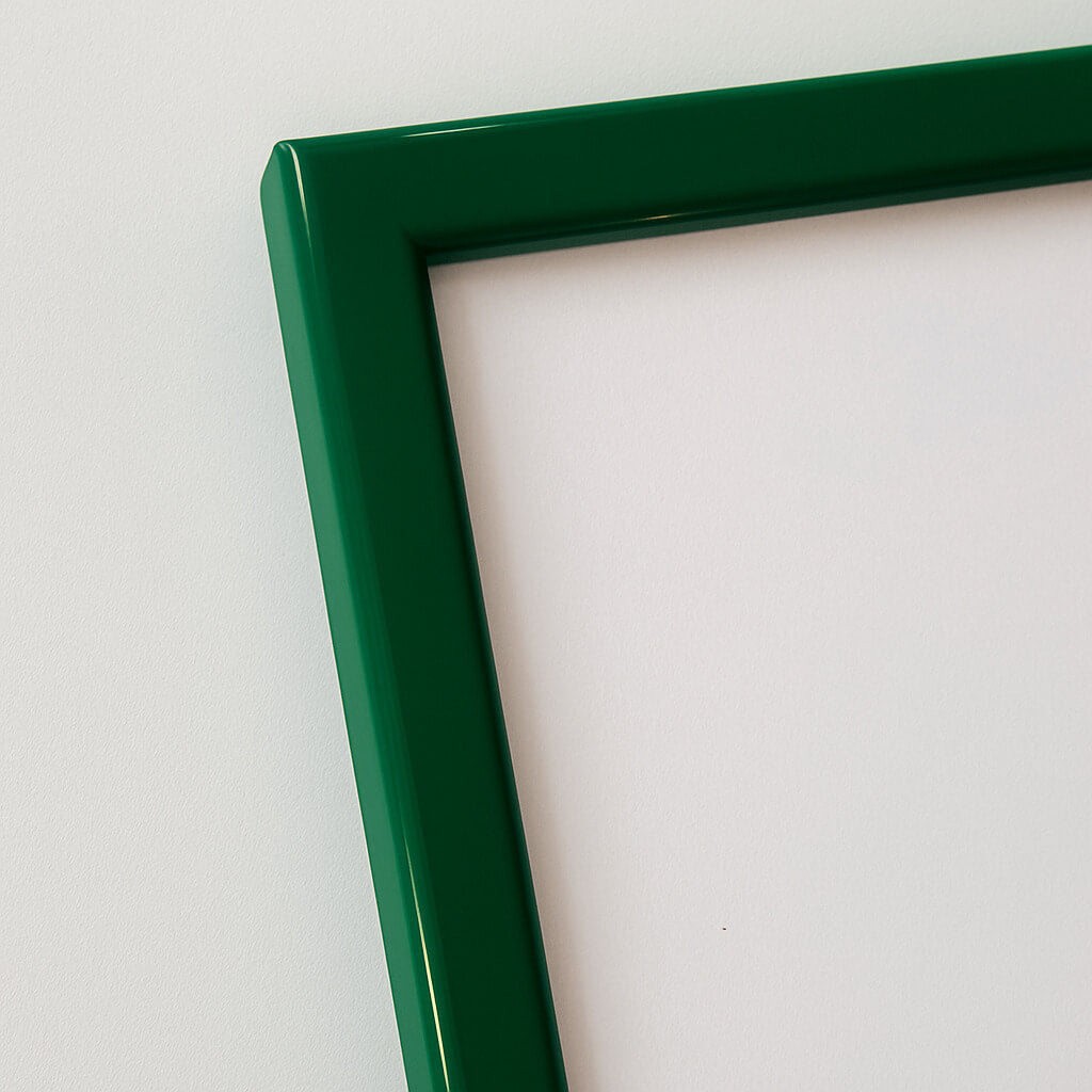 Green glossy wooden frame - Narrow (13 mm)